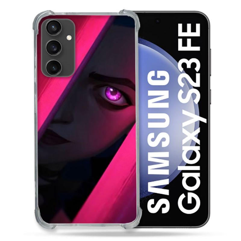 Coque Renforcée En Verre Trempé PourSamsung Galaxy S23 FE Arcane Jynx Rose
