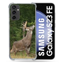 Coque Renforcée En Verre Trempé PourSamsung Galaxy S23 FE Chasse Cerf