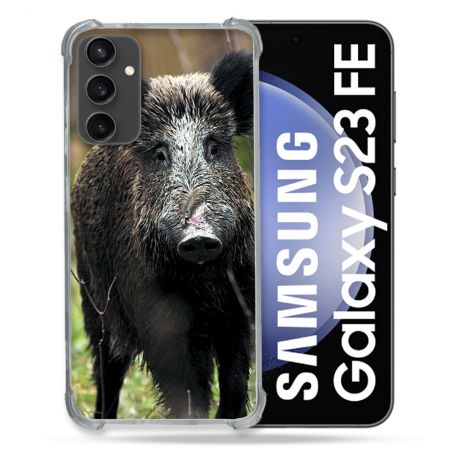 Coque Renforcée En Verre Trempé PourSamsung Galaxy S23 FE Chasse Sanglier bois