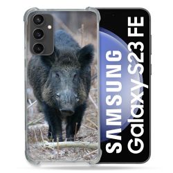 Coque Renforcée En Verre Trempé PourSamsung Galaxy S23 FE Chasse Sanglier Pin