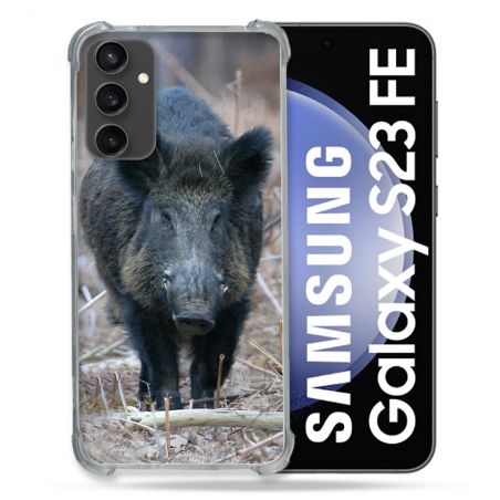 Coque Renforcée En Verre Trempé PourSamsung Galaxy S23 FE Chasse Sanglier Pin