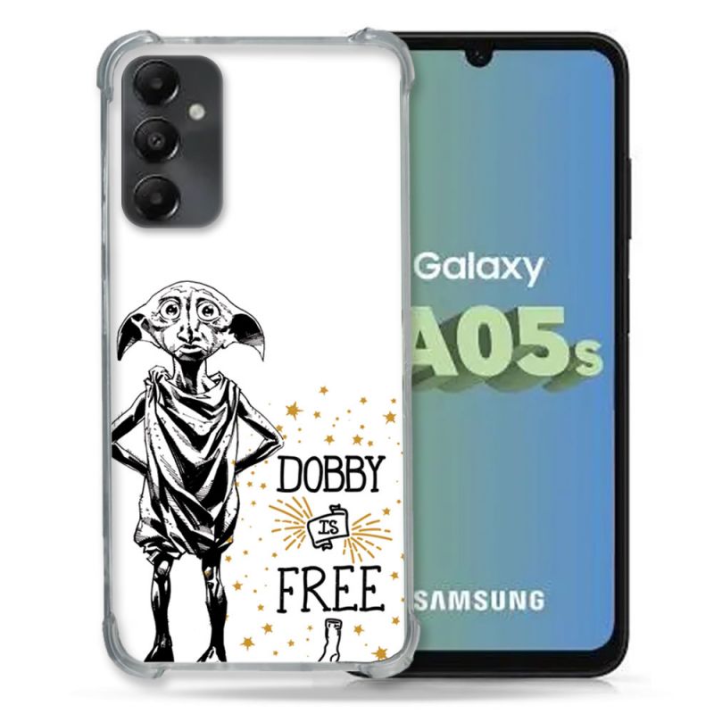 Coque Renforcée En Verre Trempé PourSamsung Galaxy A05S Harry Potter Dobby Free Blanc