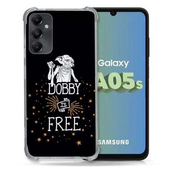 Coque Renforcée En Verre Trempé PourSamsung Galaxy A05S Harry Potter Dobby Free Noir