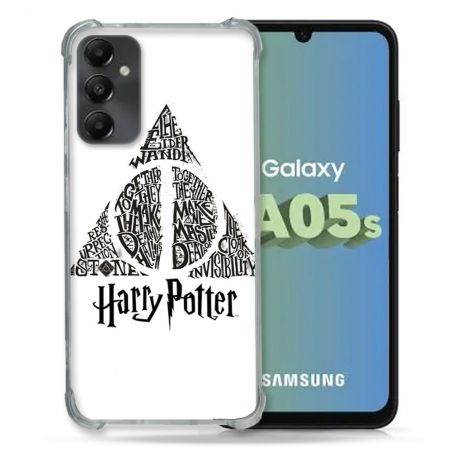 Coque Renforcée En Verre Trempé PourSamsung Galaxy A05S Harry Potter Hollows triangle Blanc