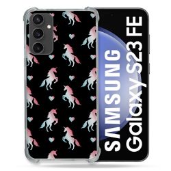 Coque Renforcée En Verre Trempé PourSamsung Galaxy S23 FE Fantastique Licorne Pattern