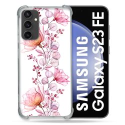 Coque Renforcée En Verre Trempé PourSamsung Galaxy S23 FE Fleur Eclosion