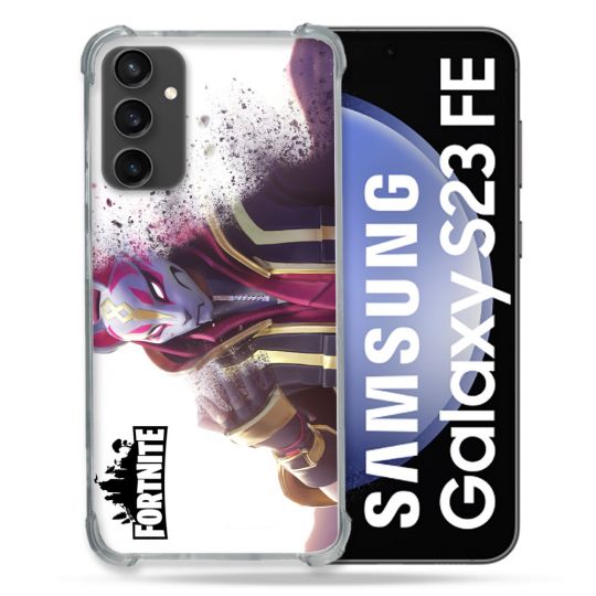 Coque Renforcée En Verre Trempé PourSamsung Galaxy S23 FE Fortnite Blanc