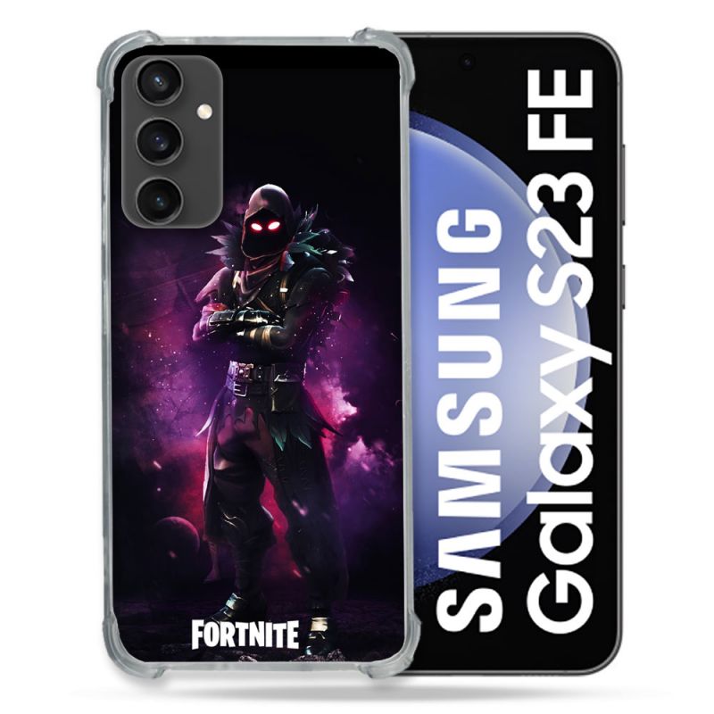 Coque Renforcée En Verre Trempé PourSamsung Galaxy S23 FE Fortnite Raven
