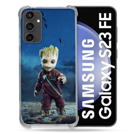 Coque Renforcée En Verre Trempé PourSamsung Galaxy S23 FE Groot Bleu
