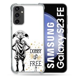 Coque Renforcée En Verre Trempé PourSamsung Galaxy S23 FE Harry Potter Dobby Free Blanc
