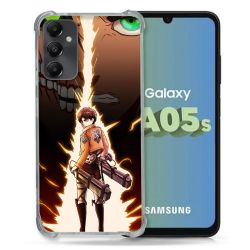 Coque Renforcée En Verre Trempé PourSamsung Galaxy A05S Manga Attaque Titans Eren Eclair