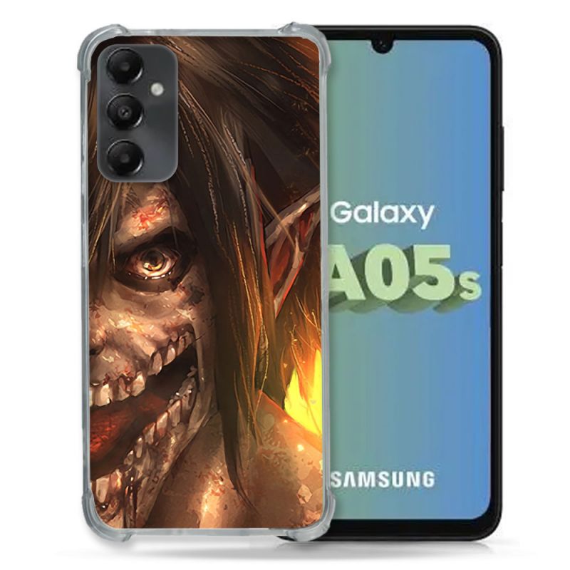 Coque Renforcée En Verre Trempé PourSamsung Galaxy A05S Manga Attaque Titans Eren Titan