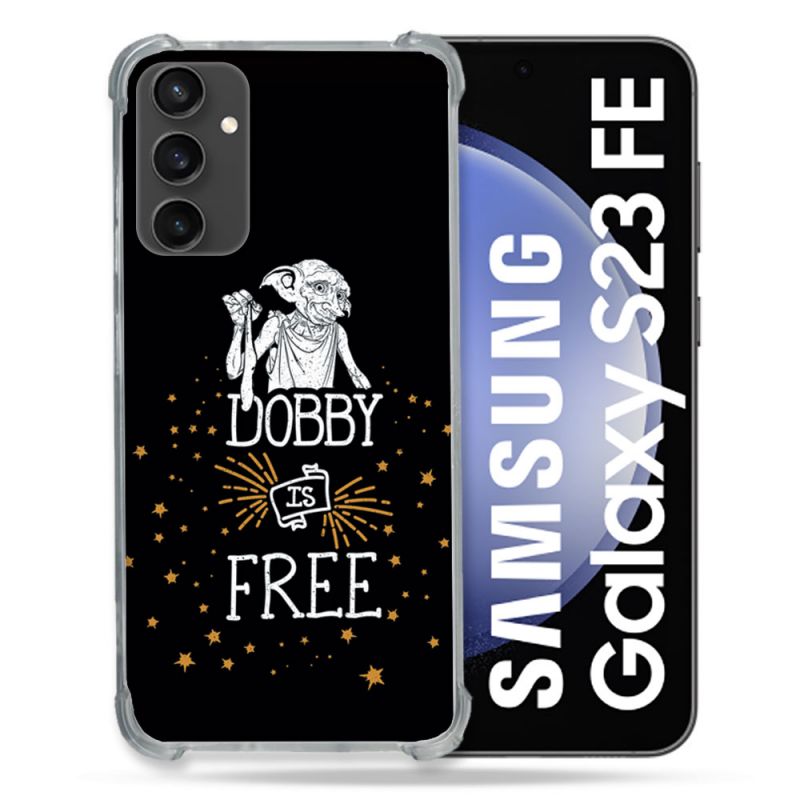 Coque Renforcée En Verre Trempé PourSamsung Galaxy S23 FE Harry Potter Dobby Free Noir