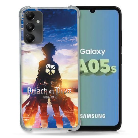 Coque Renforcée En Verre Trempé PourSamsung Galaxy A05S Manga Attaque Titans Soleil