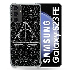 Coque Renforcée En Verre Trempé PourSamsung Galaxy S23 FE Harry Potter Hollows Triangle Noir