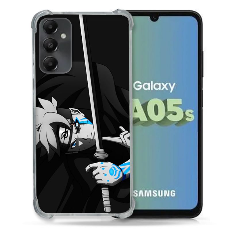 Coque Renforcée En Verre Trempé PourSamsung Galaxy A05S Manga Boruto Epée
