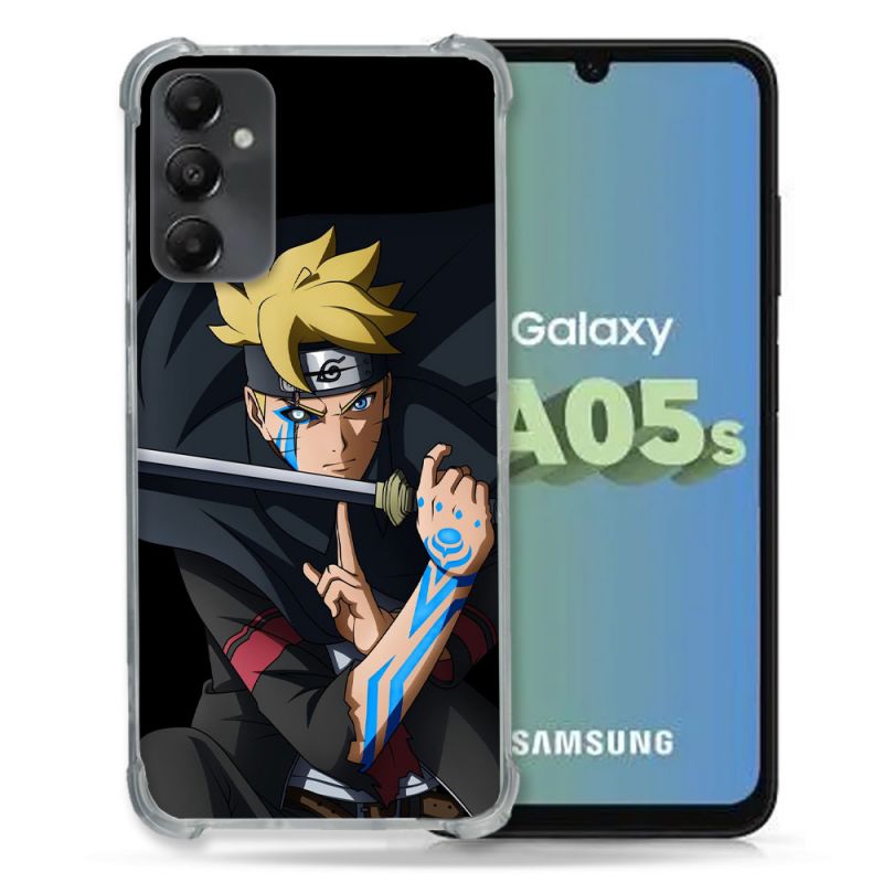 Coque Renforcée En Verre Trempé PourSamsung Galaxy A05S Manga Boruto Tatouage