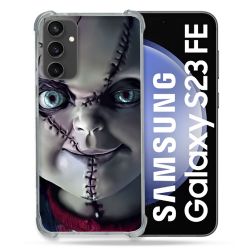 Coque Renforcée En Verre Trempé PourSamsung Galaxy S23 FE Horreur Chucky Cicatrice