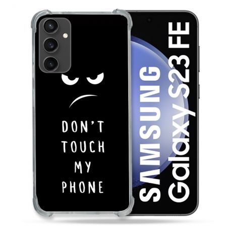 Coque Renforcée En Verre Trempé PourSamsung Galaxy S23 FE Humour Don't Touch