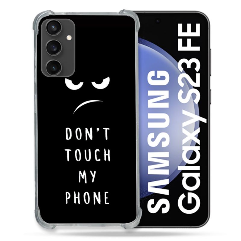 Coque Renforcée En Verre Trempé PourSamsung Galaxy S23 FE Humour Don't Touch
