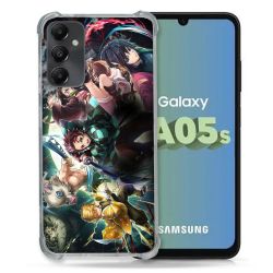 Coque Renforcée En Verre Trempé PourSamsung Galaxy A05S Manga Demon Slayer Groupe