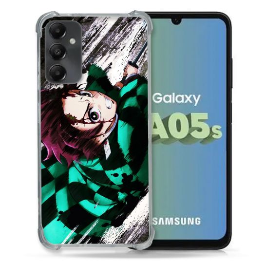Coque Renforcée En Verre Trempé PourSamsung Galaxy A05S Manga Demon Slayer Tanjiro