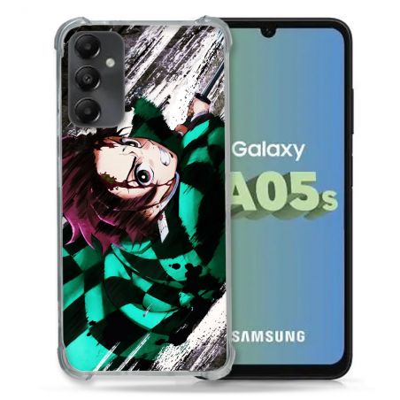 Coque Renforcée En Verre Trempé PourSamsung Galaxy A05S Manga Demon Slayer Tanjiro