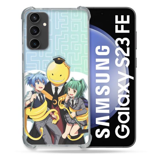 Coque Renforcée En Verre Trempé PourSamsung Galaxy S23 FE Manga Assassination Classroom Kuro Trio