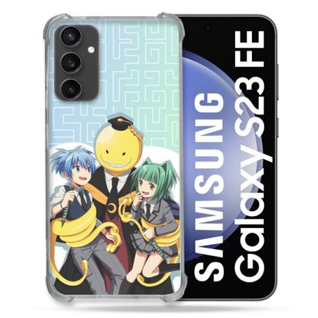 Coque Renforcée En Verre Trempé PourSamsung Galaxy S23 FE Manga Assassination Classroom Kuro Trio