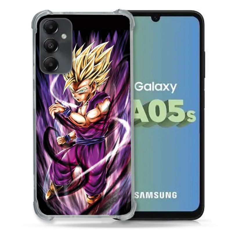 Coque Renforcée En Verre Trempé PourSamsung Galaxy A05S Manga Dragon Ball Sangohan Violet
