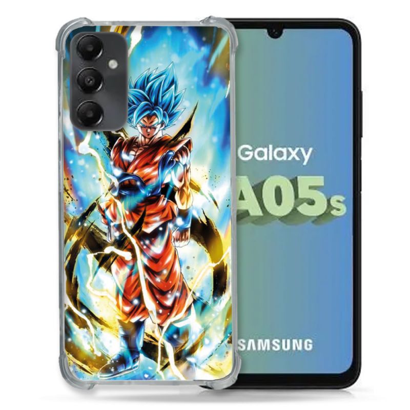 Coque Renforcée En Verre Trempé PourSamsung Galaxy A05S Manga Dragon Ball Sangoku Blanc