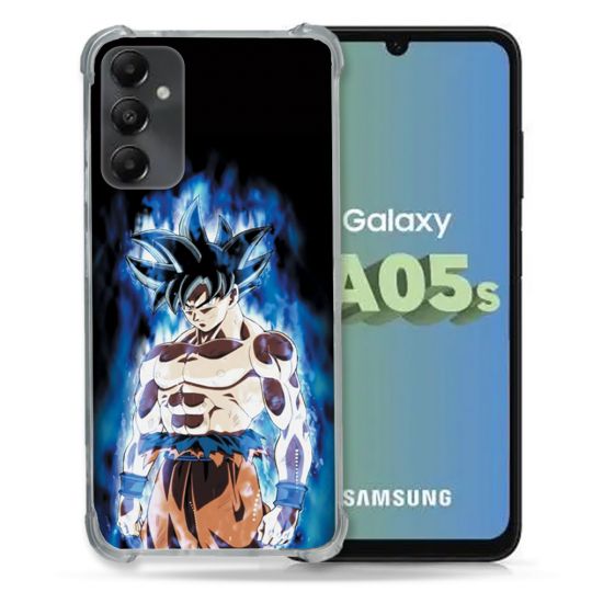 Coque Renforcée En Verre Trempé PourSamsung Galaxy A05S Manga Dragon Ball Sangoku Noir