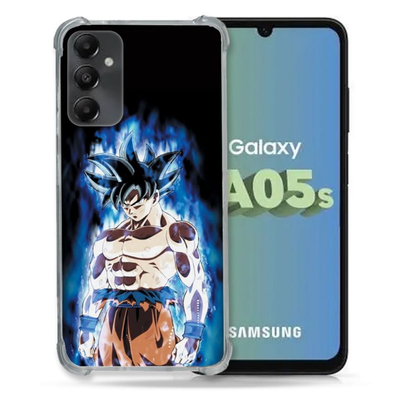 Coque Renforcée En Verre Trempé PourSamsung Galaxy A05S Manga Dragon Ball Sangoku Noir