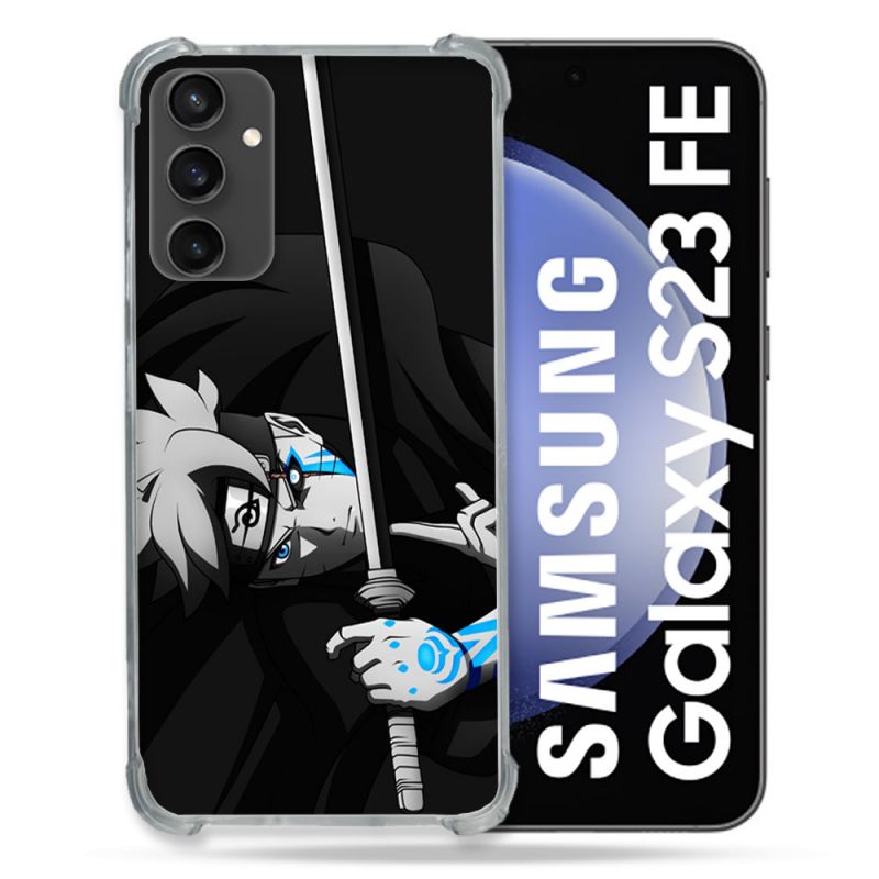 Coque Renforcée En Verre Trempé PourSamsung Galaxy S23 FE Manga Boruto Epée
