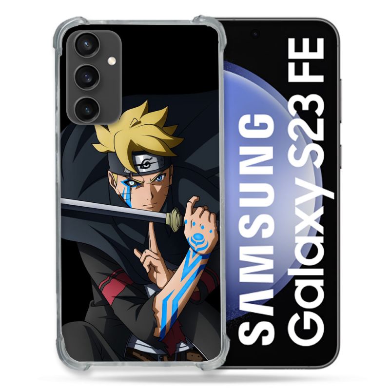 Coque Renforcée En Verre Trempé PourSamsung Galaxy S23 FE Manga Boruto Tatouage