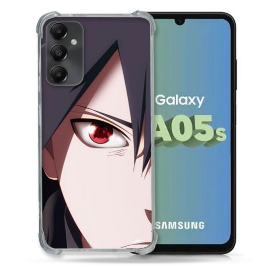 Coque Renforcée En Verre Trempé PourSamsung Galaxy A05S Manga Naruto Sasuke visage