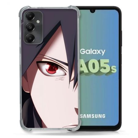 Coque Renforcée En Verre Trempé PourSamsung Galaxy A05S Manga Naruto Sasuke visage
