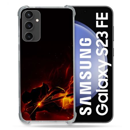 Coque Renforcée En Verre Trempé PourSamsung Galaxy S23 FE Manga Demon Slayer Electric