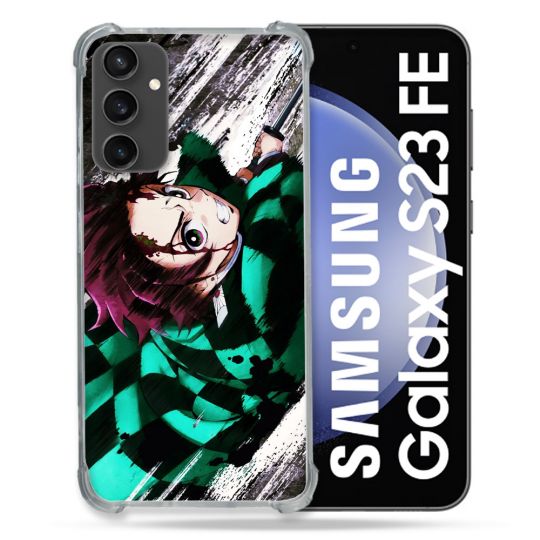 Coque Renforcée En Verre Trempé PourSamsung Galaxy S23 FE Manga Demon Slayer Tanjiro