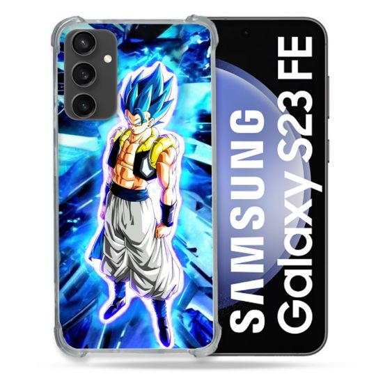 Coque Renforcée En Verre Trempé PourSamsung Galaxy S23 FE Manga Dragon Ball Gogeta Lumiere