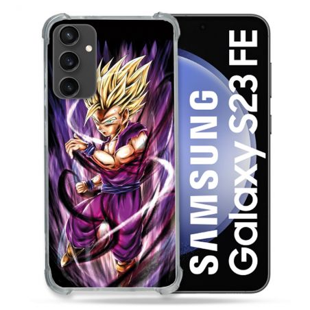 Coque Renforcée En Verre Trempé PourSamsung Galaxy S23 FE Manga Dragon Ball Sangohan Violet
