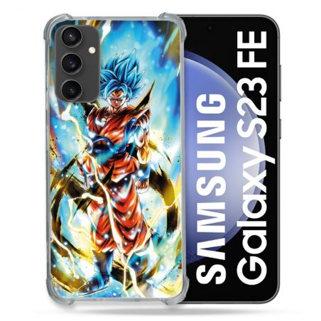 Coque Renforcée En Verre Trempé PourSamsung Galaxy S23 FE Manga Dragon Ball Sangoku Blanc
