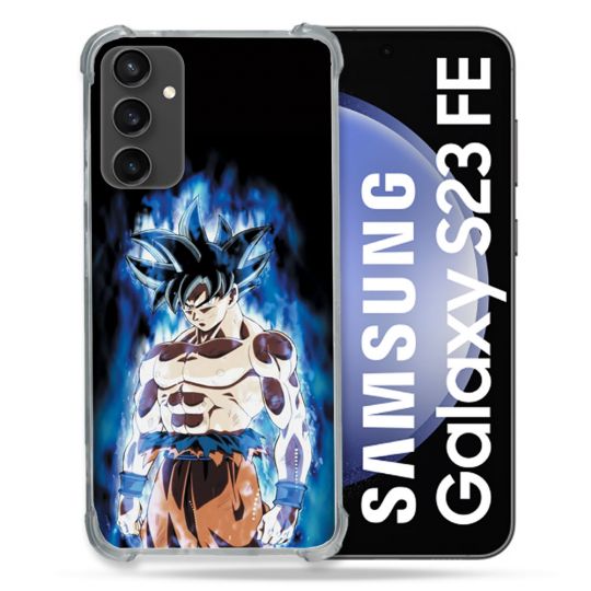 Coque Renforcée En Verre Trempé PourSamsung Galaxy S23 FE Manga Dragon Ball Sangoku Noir