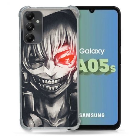 Coque Renforcée En Verre Trempé PourSamsung Galaxy A05S Manga Tokyo Ghoul Kaneki Noir