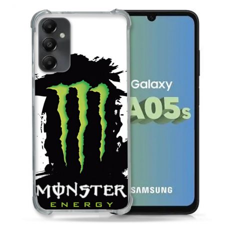 Coque Renforcée En Verre Trempé PourSamsung Galaxy A05S Monster Energy Tache