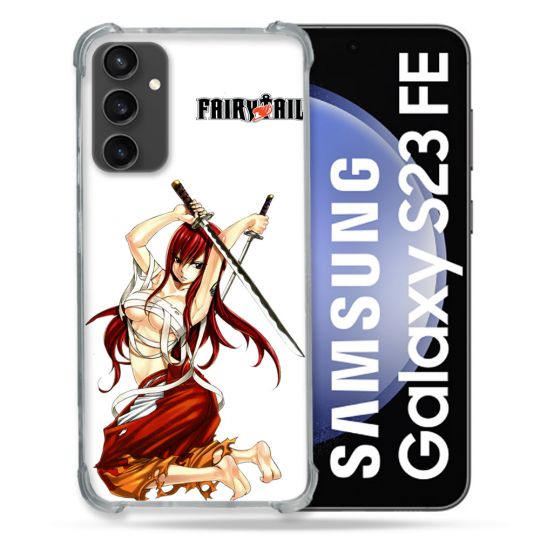 Coque Renforcée En Verre Trempé PourSamsung Galaxy S23 FE Manga Fairy Tail Erza
