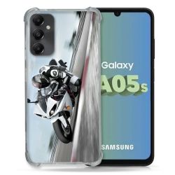 Coque Renforcée En Verre Trempé PourSamsung Galaxy A05S Moto Course GP Blanche