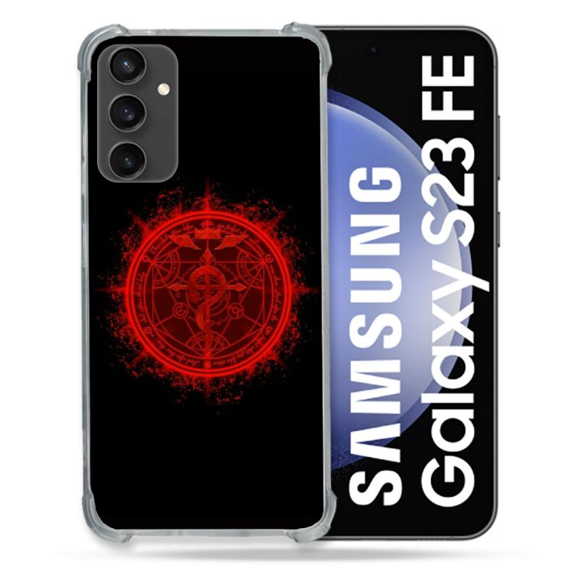 Coque Renforcée En Verre Trempé PourSamsung Galaxy S23 FE Manga Fullmetal Alchemist Logo
