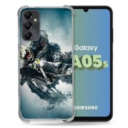 Coque Renforcée En Verre Trempé PourSamsung Galaxy A05S Moto Cross Ombre