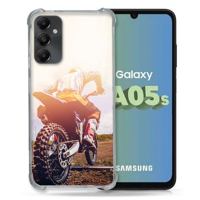 Coque Renforcée En Verre Trempé PourSamsung Galaxy A05S Moto Cross Soleil
